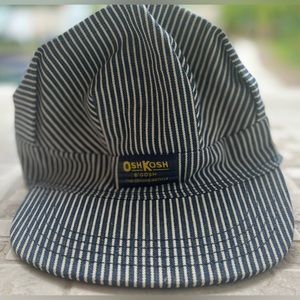 VTG OshKosh 'Gosh Railroad Train Conductor Engineer Denim Jean Snapback Hat Cap